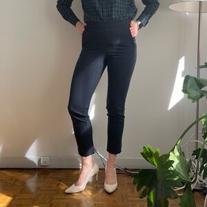 Kit and Ace Slim Fit Mid-Rise Washable Wool Trousers in Dark Navy Blue Size 4